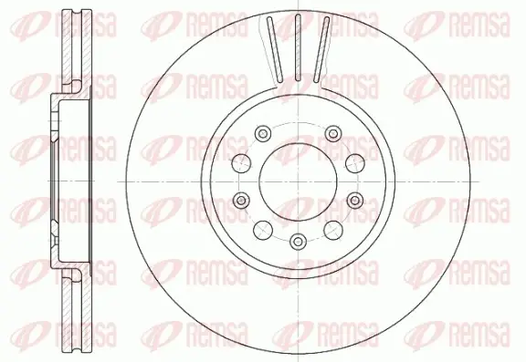 Диск гальмівний AUDI A3, SEAT TOLEDO, SKODA FABIA, OCTAVIA, VW передн., вент. (вир-во) REMSA 6544-10 (фото 1)