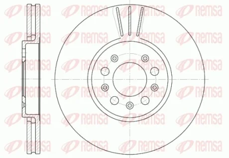 Диск гальмівний AUDI A3, SEAT TOLEDO, SKODA FABIA, OCTAVIA, VW передн., вент. (вир-во) REMSA 6544-10
