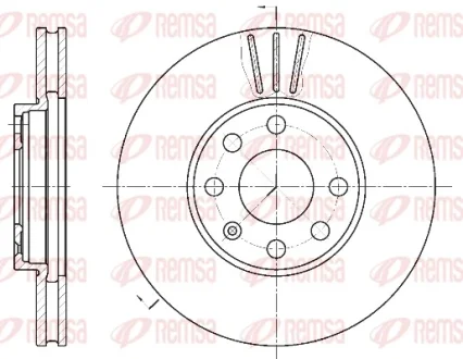 Диск гальмівний OPEL ASTRA B передн. вент. (вир-во Remsa) REMSA 6572-10