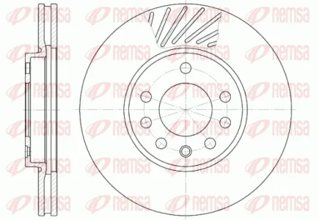 Диск гальмівний OPEL ASTRA передн., вент. (вир-во) REMSA 6584-10