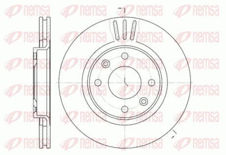 Диск гальмівний CITROEN C3, C4, PEUGEOT 207 передн., вент. (вир-во) REMSA 6603-10
