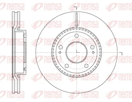 Диск гальмівний HYUNDAI SONATA V, TUCSON передн., вент. (вир-во) REMSA 6663-10