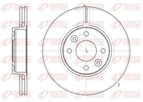 Диск гальмівний DACIA LOGAN, NISSAN, RENAULT, передн., вент. (вир-во) REMSA 6683-10