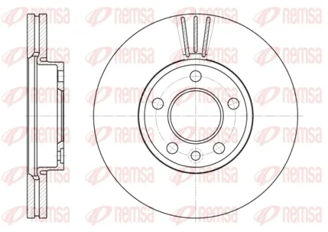 Диск гальмівний VW T5 передн., вент. (вир-во) REMSA 6708-10