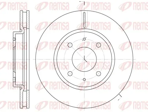 Диск гальмівний MITSUBISHI GALANT VI 2.0-2.5 96-04, LANCER 1.3-2.0 03 - передн. (вир-во) REMSA 6890-10 (фото 1)