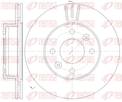 Диск гальмівний HYUNDAI I10 10/07-, KIA PICANTO 04/04 - передн. (вир-во) REMSA 6990-10