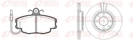Комплект гальмівний передн. DACIA LOGAN 04, CLIO, SANDERO, MEGANE 96- (вир-во) REMSA 8141-02
