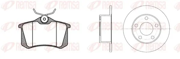 Комплект гальмівний задн. AUDI 100, AUDI A6 95-, SKODA SUPERB 02-, VW PASSAT 96- (вир-во) REMSA 8263-00 (фото 1)