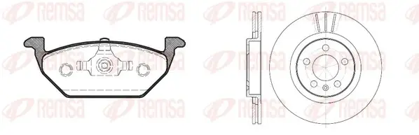 Комплект гальмівний передн. SEAT LEON,SKODA OCTAVIA 97-, GOLF 97- (вир-во) REMSA 8633-00 (фото 1)