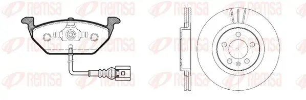 Комплект гальмівний передн. AUDI A3 96-;SEAT TOLEDO 98-;SKODA FABIA 99-,OCTAVIA (вир-во) REMSA 8633-01 (фото 1)