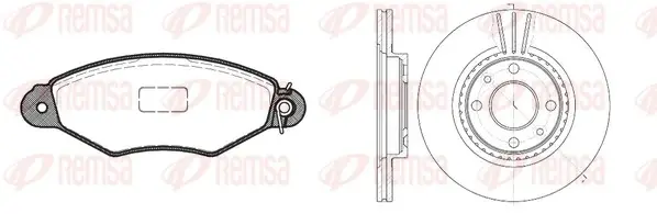 Комплект гальмівний передн. RENAULT KANGOO 1.2-1.9D 97-,NISSAN KUBISRAR (вир-во) REMSA 8643-05 (фото 1)