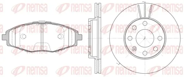 Диски гальмівні з колодками DAEWOO LANOS R13 (компл.) (вир-во) REMSA 8696-01 (фото 1)
