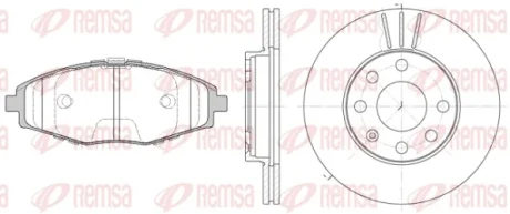 Диски гальмівні з колодками DAEWOO LANOS R13 (компл.) (вир-во) REMSA 8696-01