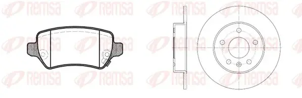 Комплект гальмівний задн. OPEL ASTRA G-05 (вир-во) REMSA 8957-00 (фото 1)