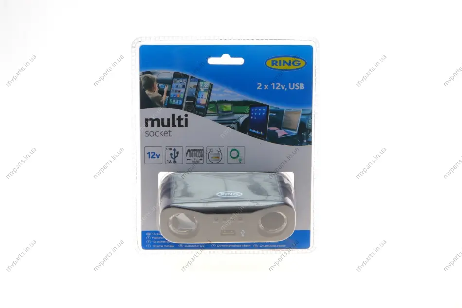 Розгалужувач прикурювача (індикатор батареї) (2x12/1xUSB) RING Ring RMS7 (фото 1)