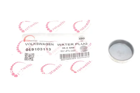 Заглушка блоку циліндрів VW (d=36.6mm) ROTWEISS 059103113