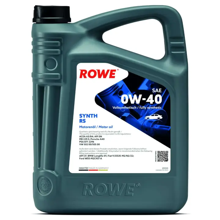 Олива 0W40 HIGHTEC SYNTH RS (4L) (MB 229.5/Porsche A40/VW 502 00/505 00) (ACEA A3/B4) (API SN/CF) ROWE 20020-0040-99 (фото 1)