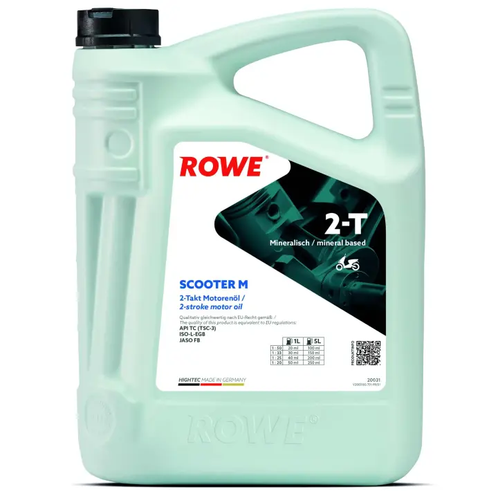 Олива HIGHTEC 2T SCOOTER M (5L) (ISO-L-EGB/JASO FB) (API TC (TSC-3) ROWE 20031-0050-99 (фото 1)