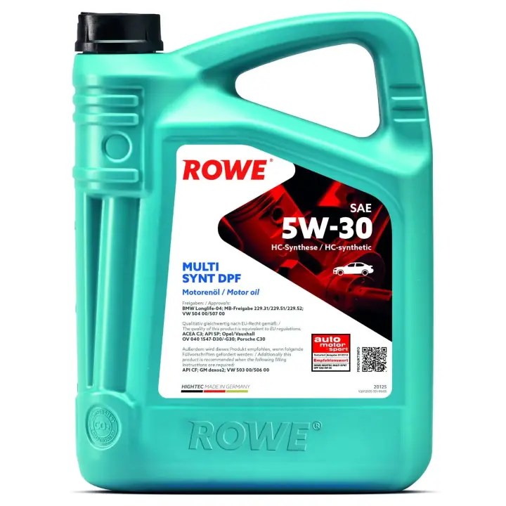 Олива 0W20 HIGHTEC SYNT RS D1 (5L) (API SP RC/SN PLUS RC)(GM dexos1 Gen 3/Ford WSS-M2C962-A1) ROWE 20051-0050-99 (фото 1)