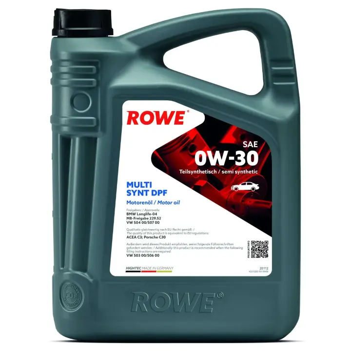 Олива 0W30 HIGHTEC MULTI SYNT DPF (4L) (MB 229.52/VW 504 00/507 00/503 00/506 00/BMW LL-04) (ACEA C3) ROWE 20112-0040-99 (фото 1)