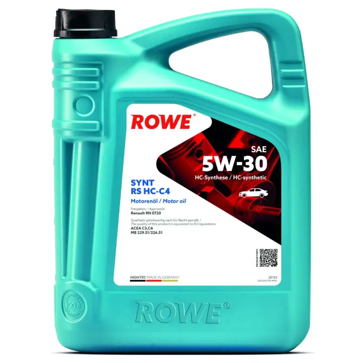 Олива 5W30 HIGHTEC SYNT RS HC-C4 (4L) (RN 0720/MB 229.51/MB 226.51) (ACEA C3,C4) ROWE 20121-0040-99 (фото 1)