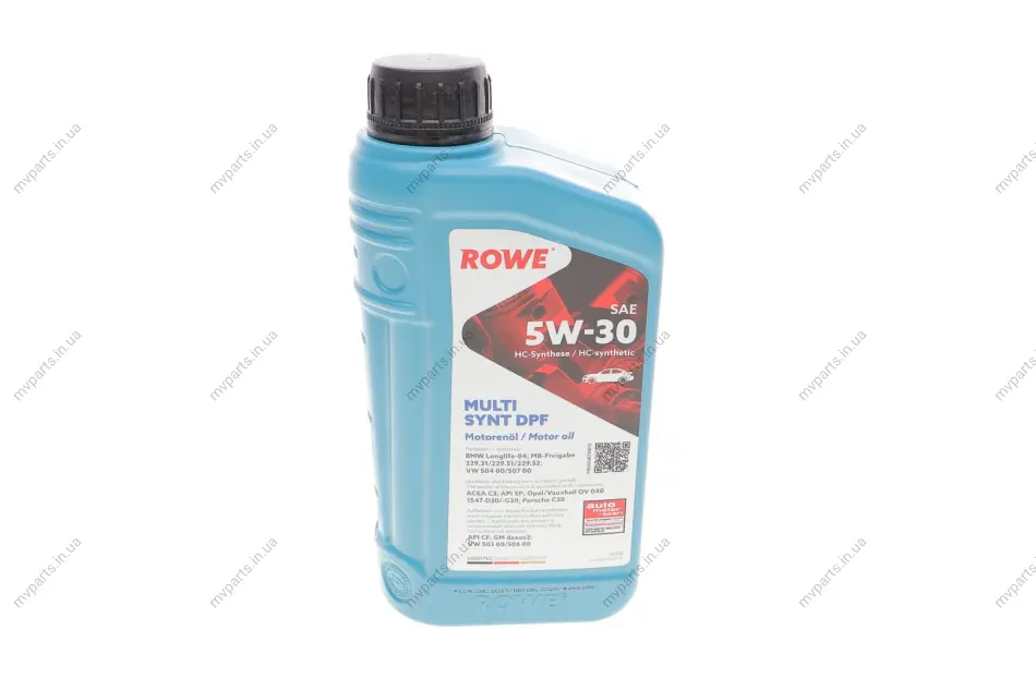 Олива 5W30 HIGHTEC MULTI SYNT DPF (1L) (BMW LL-04/MB229.51/229.31/229.52/VW504 00/507 00/GM dexos2) ROWE 20125-0010-99 (фото 1)