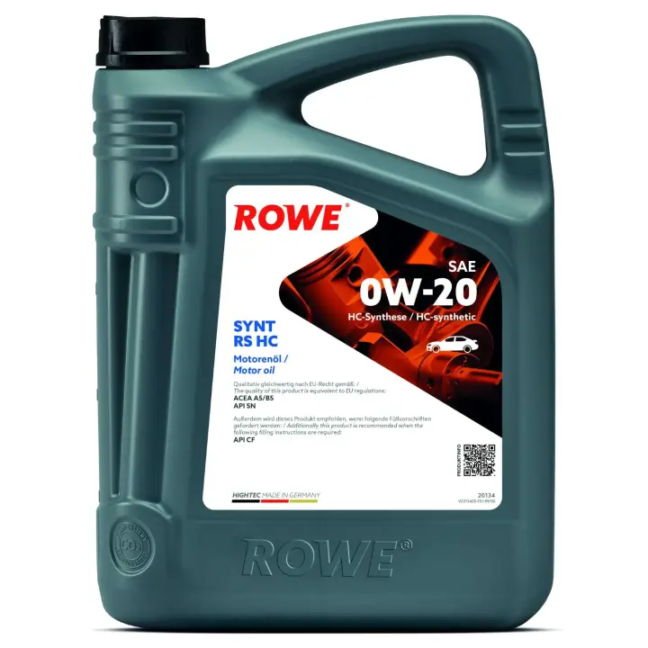 Олива 0W20 HIGHTEC SYNT RS HC (4L) (ACEA A5/B5) (API SN/API CF) ROWE 20134-0040-99 (фото 1)