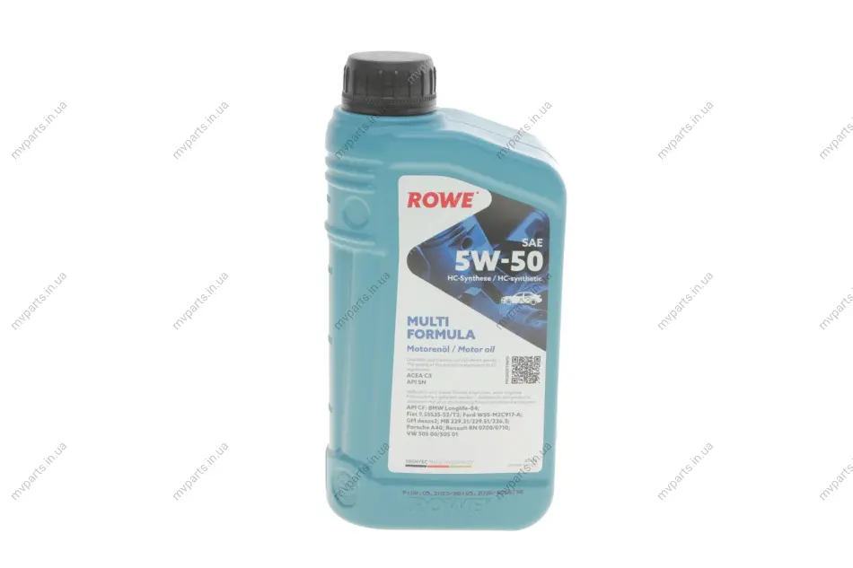 Олива 5W50 HIGHTEC MULTI FORMULA (1L) (VW 502 00/505 00/505 01/MB 229.31/229.51/226.5) (ACEA C3) ROWE 20148-0010-99 (фото 1)