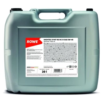 Олива 5W40 HIGHTEC SYNT RS HC-D (20L) (BMW LL-01/MB 229.5/Porsche A40/VW 502 00/505 00) ROWE 20163-0200-99