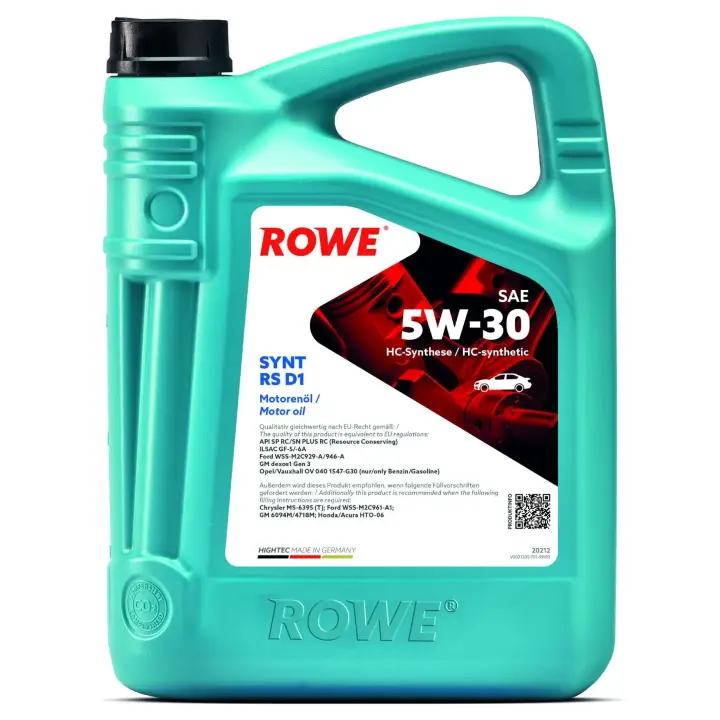 Олива 5W30 HIGHTEC SYNT RS D1 (4L) (Ford WSS-M2C945-A/929-A/946-A/GM DEXOS1 GEN2/GM 6094M/4718M) ROWE 20212-0040-99 (фото 1)