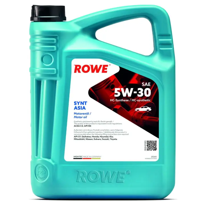 Олива 5W30 HIGHTEC SYNT RS ASIA (4L) (ACEA C3/API SN) ROWE 20245-0040-99 (фото 1)