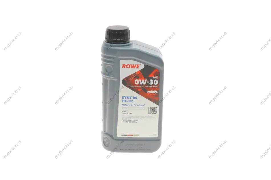 Олива 0W30 HIGHTEC SYNT RS HC-C2 (1L) (9.55535-DS1/GS1/IVECO 18-1811 SC1 LV/PSA B71 2312) (ACEA C2) ROWE 20247-0010-99 (фото 1)