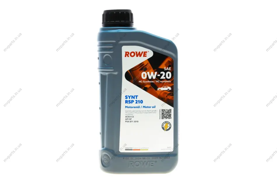 Олива 0W20 HIGHTEC SYNT RSP 210 (1L) (ACEA C5) (API SP) PSA B71 2010 ROWE 20371-0010-99 (фото 1)