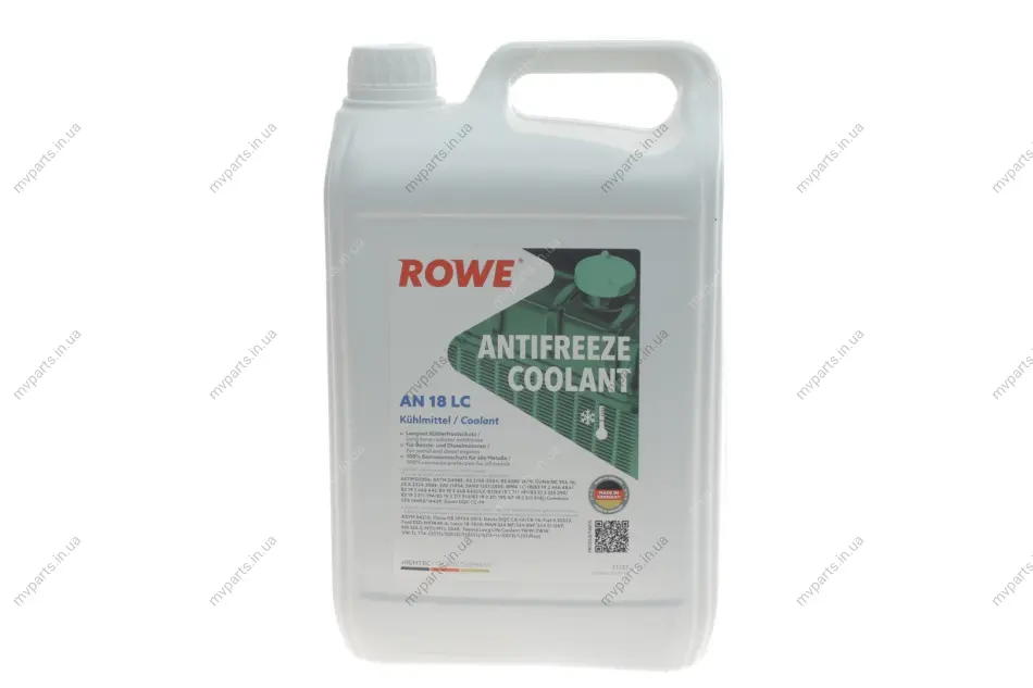 Антифриз (зелений) (5L) HIGHTEC ANTIFREEZE COOLANT AN 18 LC (1:1=-37°C) (концентрат) ROWE 21133-0050-99 (фото 1)