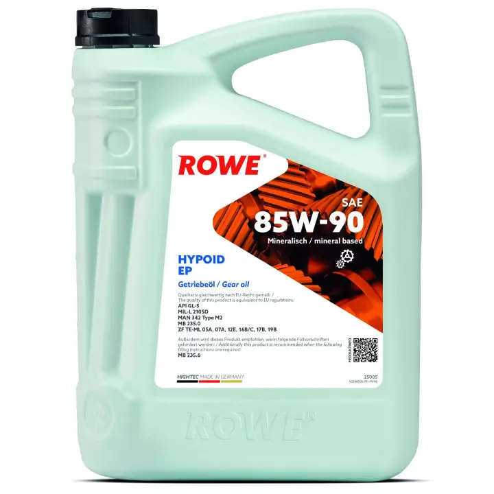Олива 85W90 HIGHTEC HYPOID EP (5L) (MB 235.6/ MB 235.0/ZF TE-ML/API GL-5) (коричневий) ROWE 25005-0050-99 (фото 1)