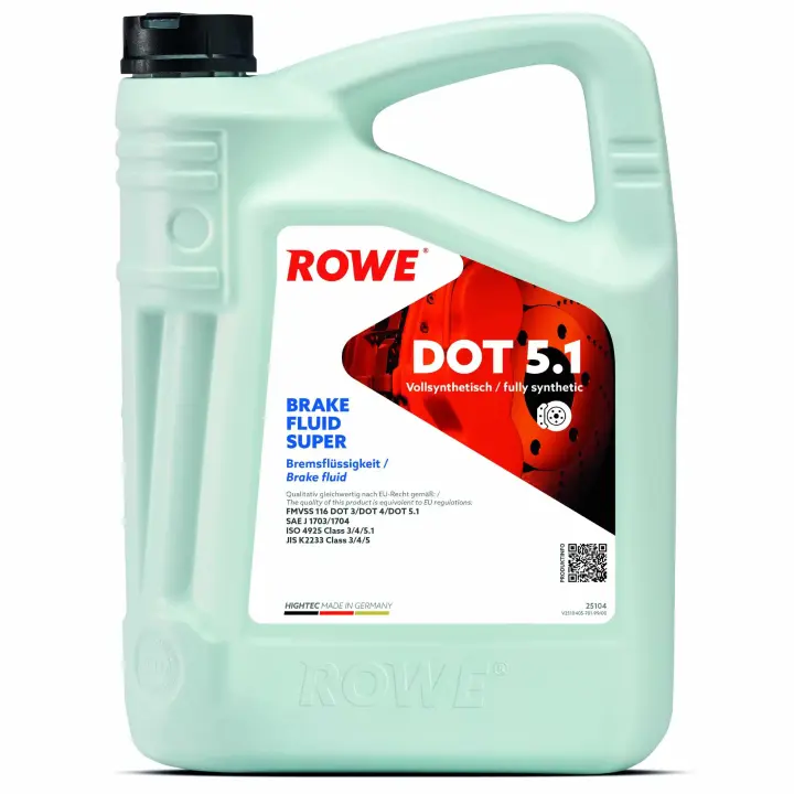 Рідина гальмівна HIGHTEC BRAKE FLUID SUPER DOT 5.1 (5L) ROWE 25104-0050-99 (фото 1)
