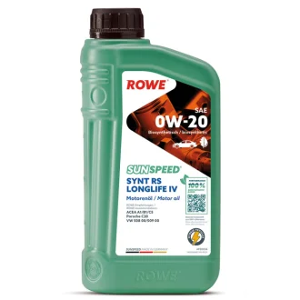 Олива 0W20 SUNSPEED SYNTH RS LONGLIFE IV (1L) (Porsche C20/VW 508 00/509 00) (ACEA A1/B1/C5) ROWE 4920036-0010-99