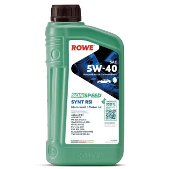 Олива 5W40 SUNSPEED SYNT RSi (1L) (MB 229.3/226.5/Porsche A40/VW 502 00/505 00/RN 0700/0710) ROWE 4920068-0010-99