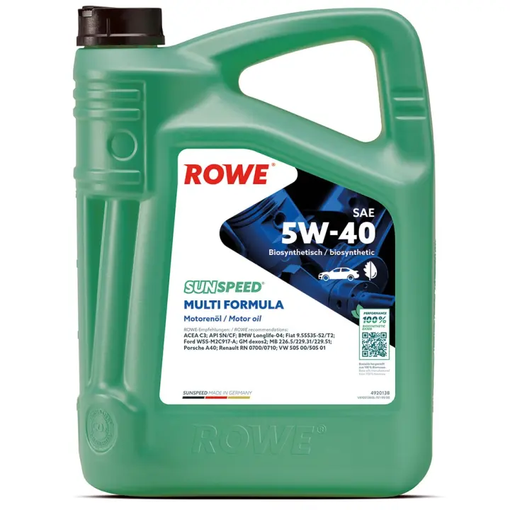 Олива 5W40 SUNSPEED MULTI FORMULA (5L) (MB 229.51/VW 505 00/505 01/BMW LL-04/RN0710/0700) ROWE 4920138-0050-99 (фото 1)