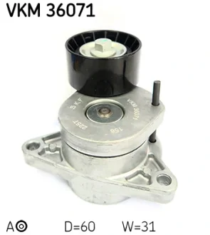 Ролик натяжний ременя поліклінового (Вир-во) SKF VKM-36071