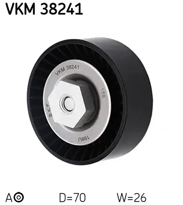 Ролик генератора BMW 3/5/7 E46/60/65 01-(натяжний) (70х26), M47/M57 VKM 38241 SKF VKM-38241 (фото 1)