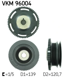 Ремінний шків, колінчастий вал SKF VKM-96004