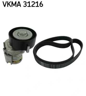 Комплект ременя генератора Audi A2/Seat Ibiza/Skoda Fabia/VW Golf/Polo 1.4/1.6/1.6FSI 97-15 (6PK1076) VKMA 31216 SKF VKMA-31216 (фото 1)