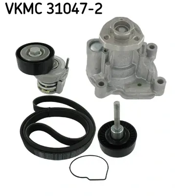 Водяний насос+ комплект поліклинових ременів (Вир-во) SKF VKMC-31047-2 (фото 1)