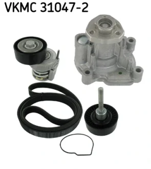 Водяний насос+ комплект поліклинових ременів (Вир-во) SKF VKMC-31047-2