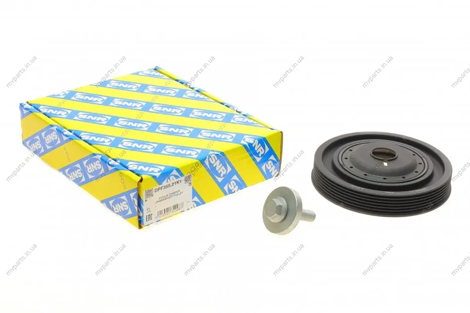 Шків колінвалу Renault Megane/Kangoo/Clio 1.5 dCi 08-/05- (6PK) з болтом SNR DPF355.21K1 SNR NTN DPF355-21K1 (фото 1)