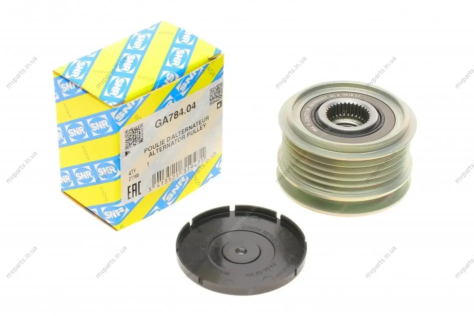 Шків генератора Hyundai Accent/i20/Kia Cee\'d 1.1-1.7CRDi 04- SNR GA784.04 SNR NTN GA784-04 (фото 1)