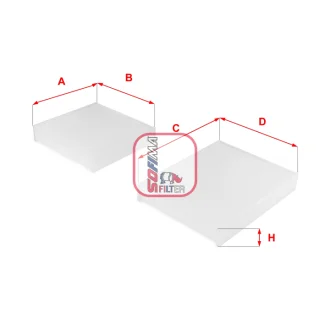 Фільтр салону Citroen C3 09-/C4 Cactus/Peugeot 2008 13-/207 06-15/208 12- (к-кт 2шт.) S 3143 C SOFIMA S-3143-C