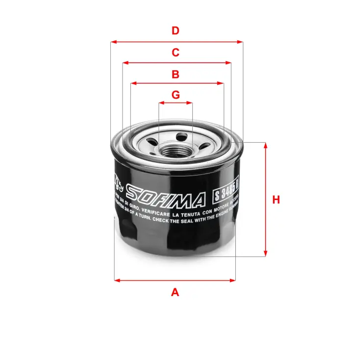 Фільтр масляний Kia/Mitsubishi/Subaru 03- S 3485 R SOFIMA S-3485-R (фото 1)