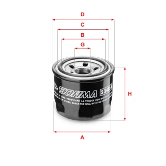Фільтр масляний Kia/Mitsubishi/Subaru 03- S 3485 R SOFIMA S-3485-R